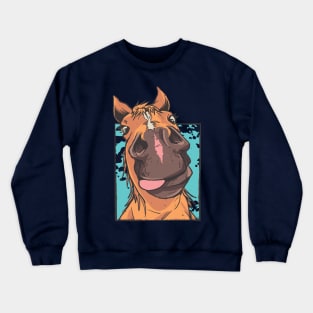 Funny Horse Face Close up Crewneck Sweatshirt